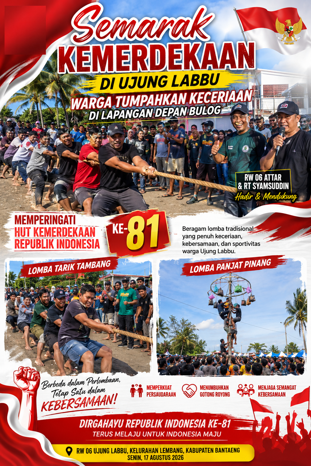 Semarak Kemerdekaan di Ujung Labbu, Warga Tumpahkan Keceriaan di Lapangan Depan BULOG